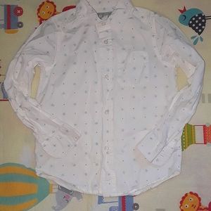 White and Blue marking designed Button Down western styled shirt